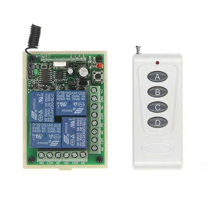 Für Drahtlosen Rf-fernbedienungsschalter Dc 12v 24v 4ch, Verwendet Für Motorumkehr Und Rückwärtsdrehung, Computer, Lampe, Pumpe, Stromausschaltung - Jxlgv