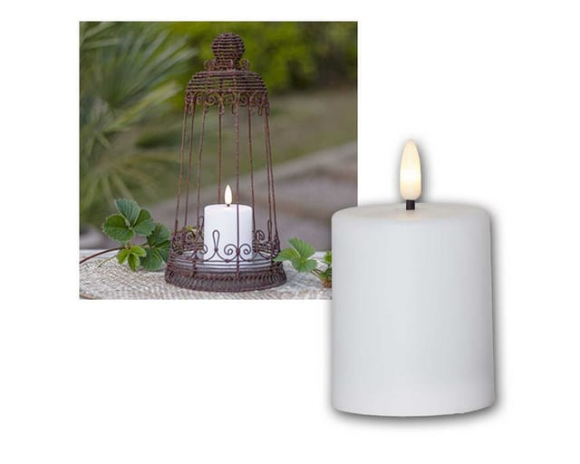 Led Grabkerze Paula flackernde Flamme Timer + Dämmerungssensor h 10cm