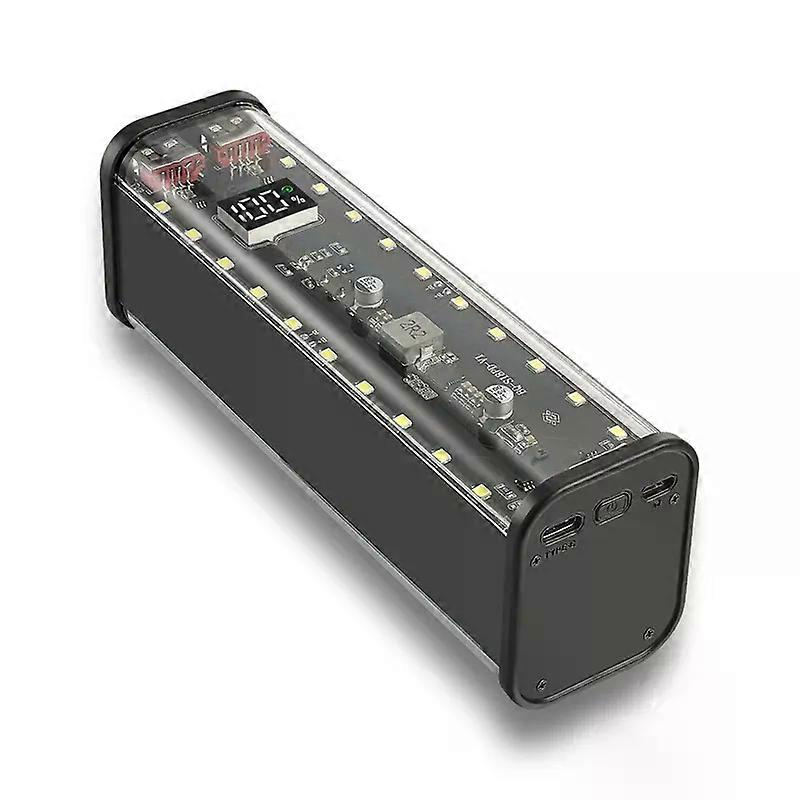 Diy-powerbank-gehäuse Für 4 X 21700-akkus (pd20w) Mit Led-bildschirm, Transparentem Gehäuse – Jxlgv