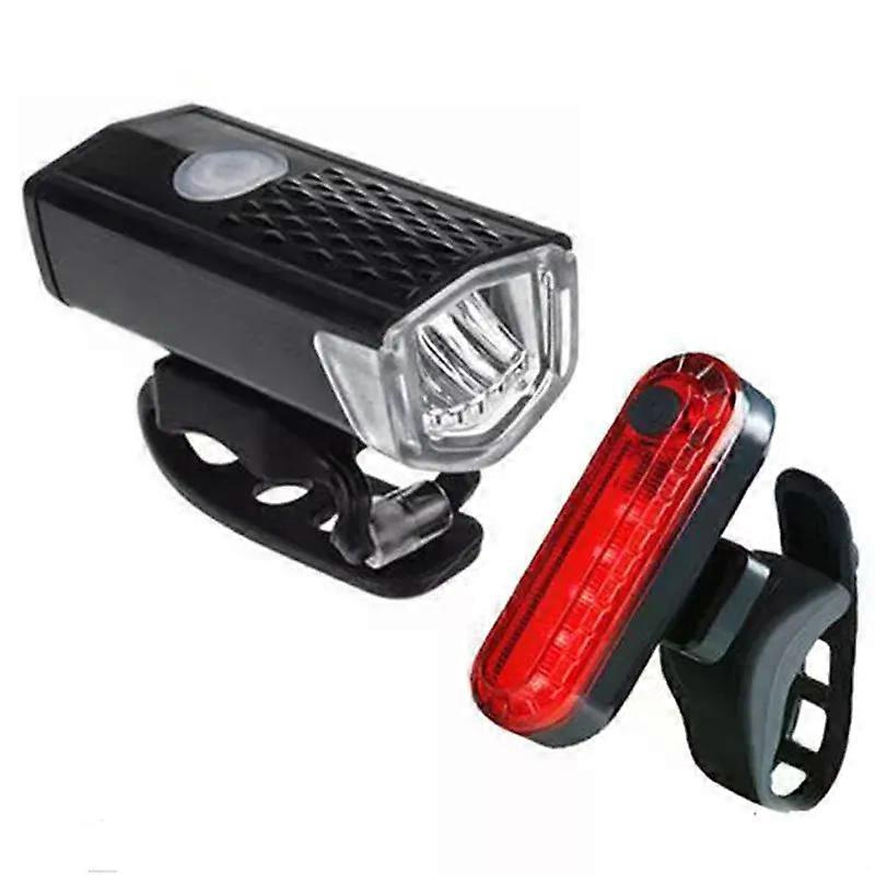 Usb-wiederaufladbares Fahrrad-scheinwerfer-rücklicht-set, Wasserdichte Vorder- Und Rücklampe, Led-taschenlampen - Jxlgv