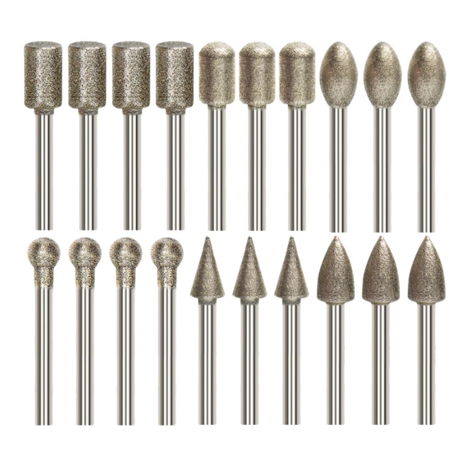 Für Dremel Schleifaufsätze, 20 Stück Fräser Aufsätze Mit 1/8" Schaft Schleifaufsätze Für Schleifstifte, Diamant Schleifstifte Für Stein, Glas, Keramik, Schleifen, Polieren Und Gravieren