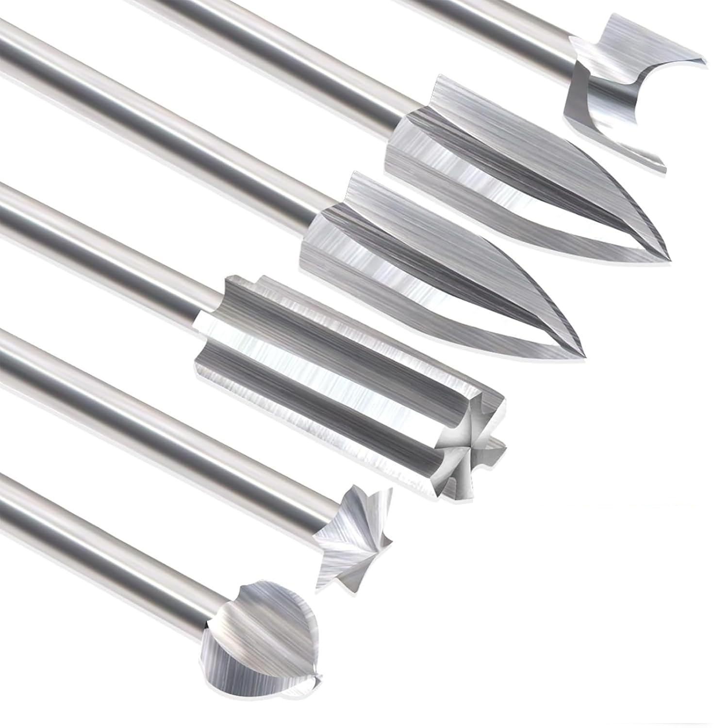 6-teilig Holzschnitz Bohrer Set 1/8" (3mm) Schaft Hss – Rotationswerkzeug Zubehör Für Gravur, Fräsen, Schleifen & Diy Holzbearbeitung Für Dremel & Multifunktionswerkzeuge