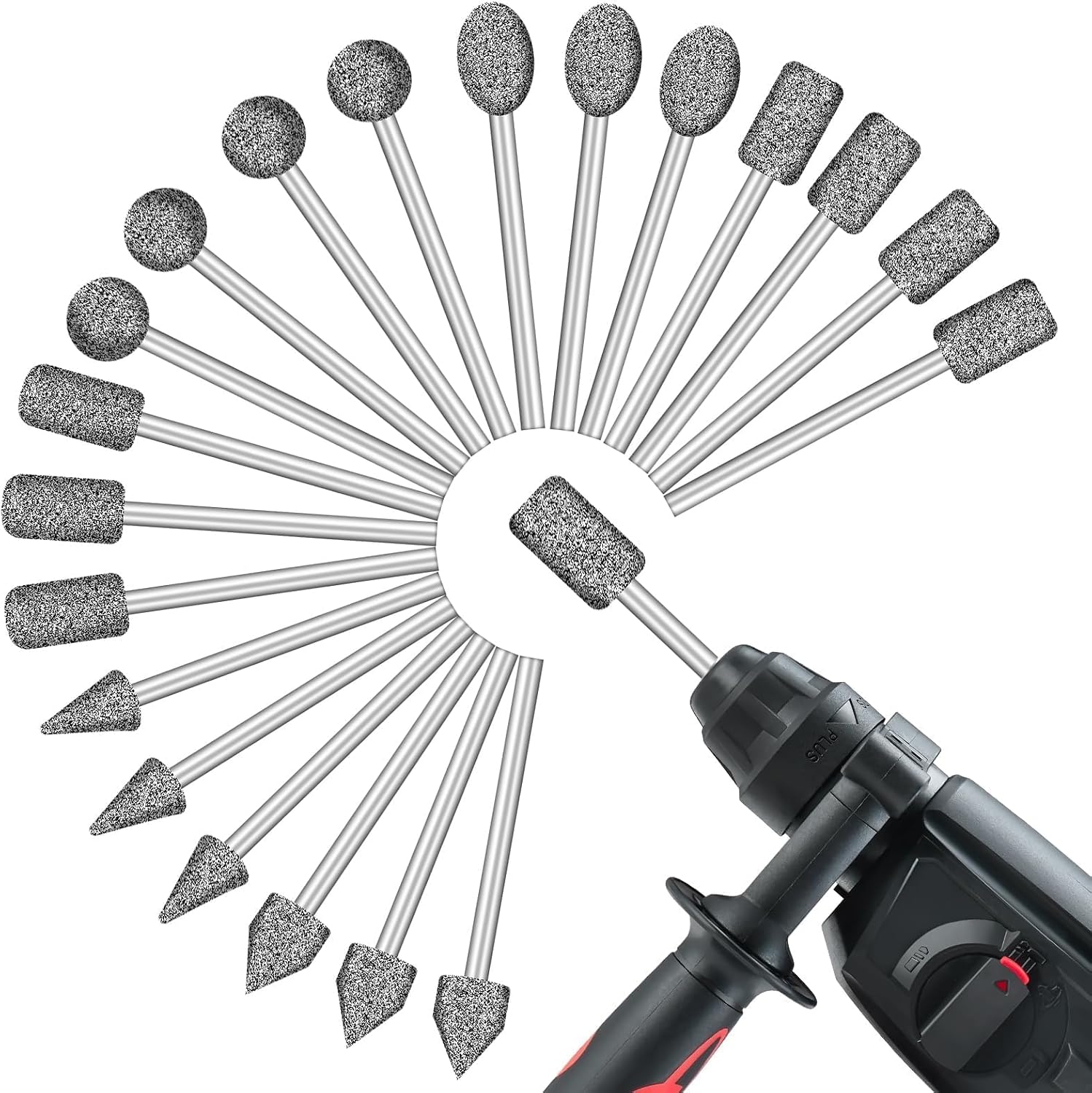 20 Stück Diamant Fräser Set, Diamant Frässtifte Schleifstifte Kompatibel Pour Dremel, Polier Und Zubehörset, 1/8 Zoll Schaft Diamantfräser, Rotationswerkzeug Kit Für Gravieren, Keramik