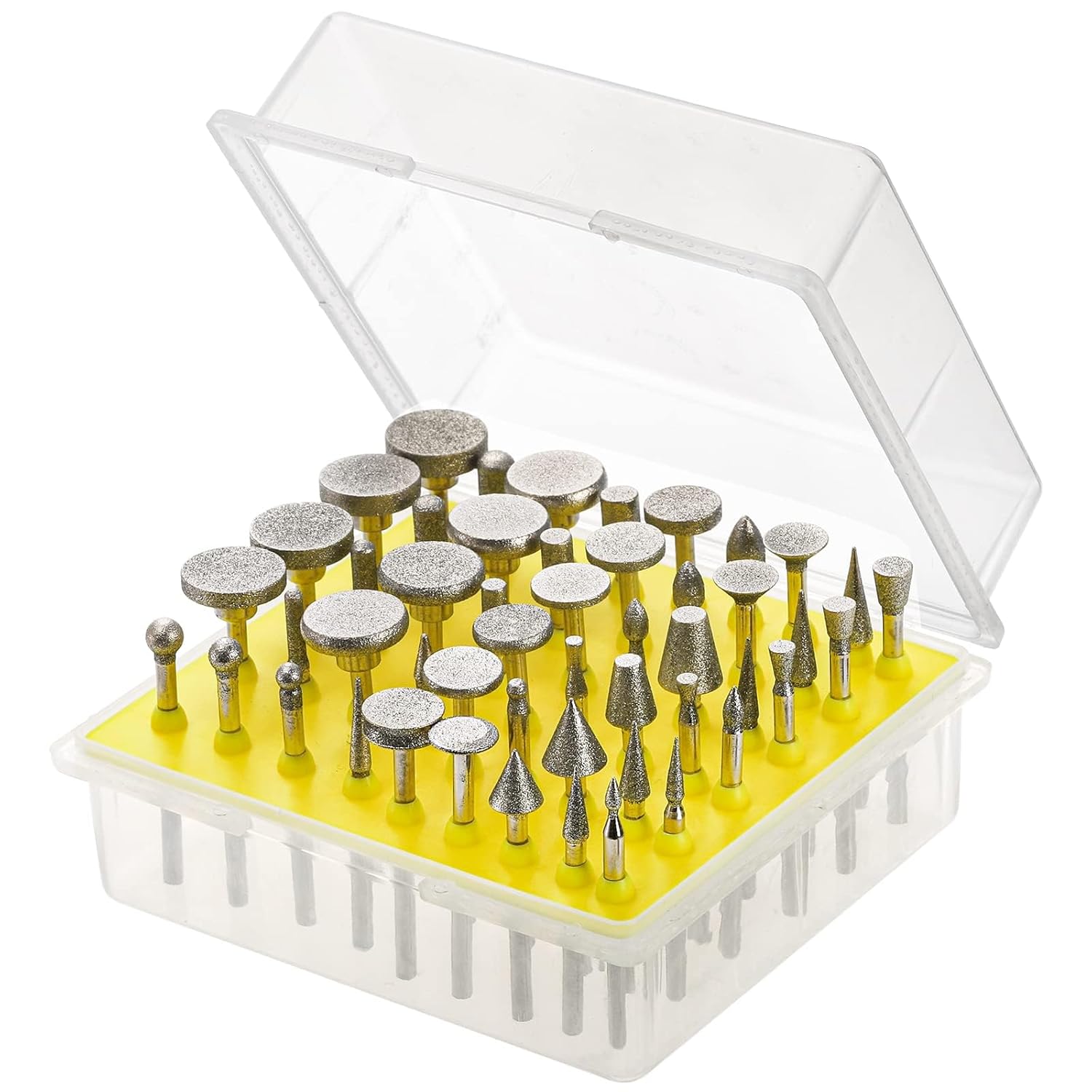 50 Stück Diamant Fräser Set, Diamant Schleifstift Kompatibel Mit Dremel Schleifaufsätze Rotary Tool Zubehör, 3mm Schaft Passform Für Stein, Schleifen, Polieren, Glas, Keramik, Schnitzen, Bohren
