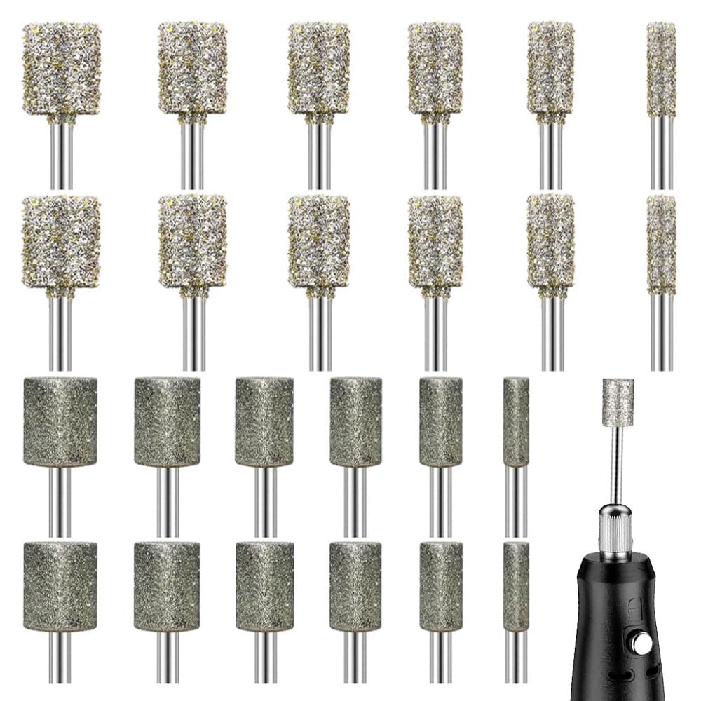 24 Stück Diamant Fräser Set, 60/150 Grit Diamant Frässtifte Schleifstifte, Diamants Frässtifte Mit 1/8" Schaft Schleifaufsätze Für Dremel Rotationswerkzeug Für Stein, Glas, Keramik, Schleifen