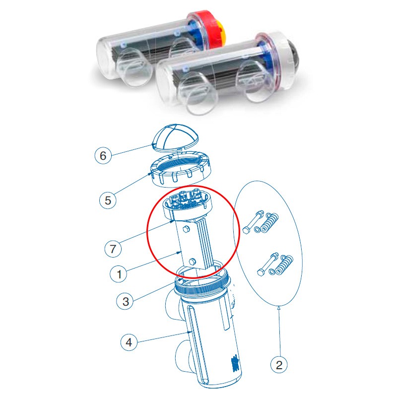 Electrodo Célula Idegis Tecno 12 Dt-7 R-458 Para Clorador Salino