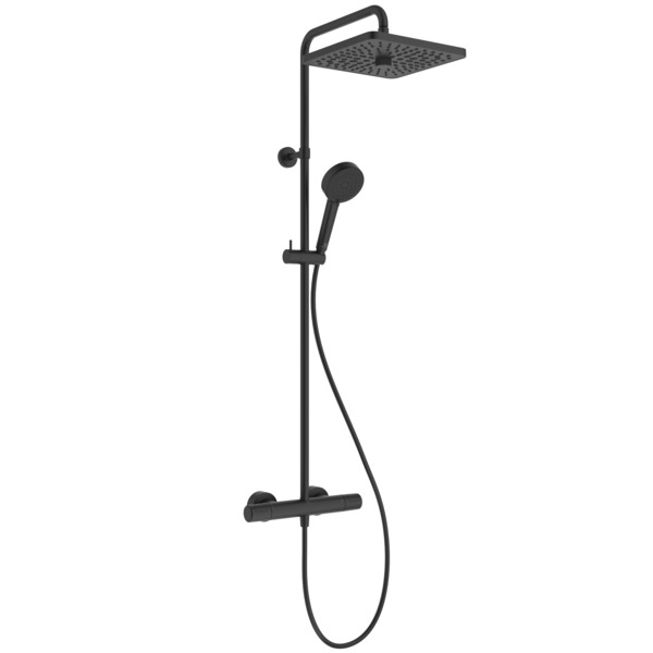 Ideal Standard Is Duschsystem Eco Ctherm T25+ M.therm. - 2f-hb U.eckiger 2f-kb Silk Black, A8532xg