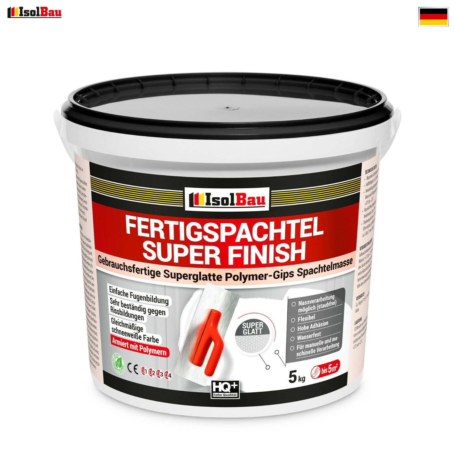 Spachtelmasse 5 Kg Fertig Spachtel Masse Super Finish Q4 Fugenspachtel Spachtel