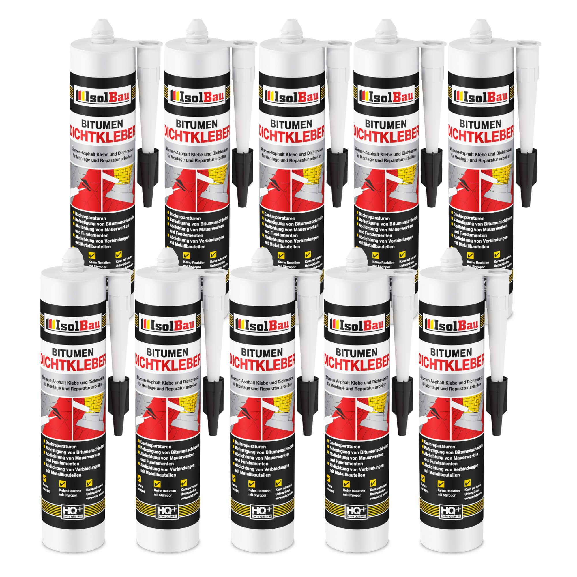Bitumenkleber 10 X 310 Ml Dachdichtstoff Bitumen Dichtmasse Schindelkleber