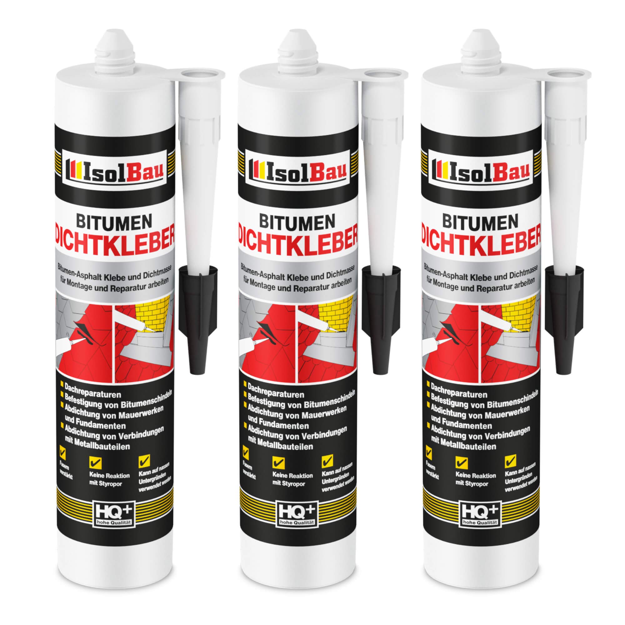 Bitumenkleber 3 X 310 Ml Dachdichtstoff Bitumen Dichtmasse Schindelkleber