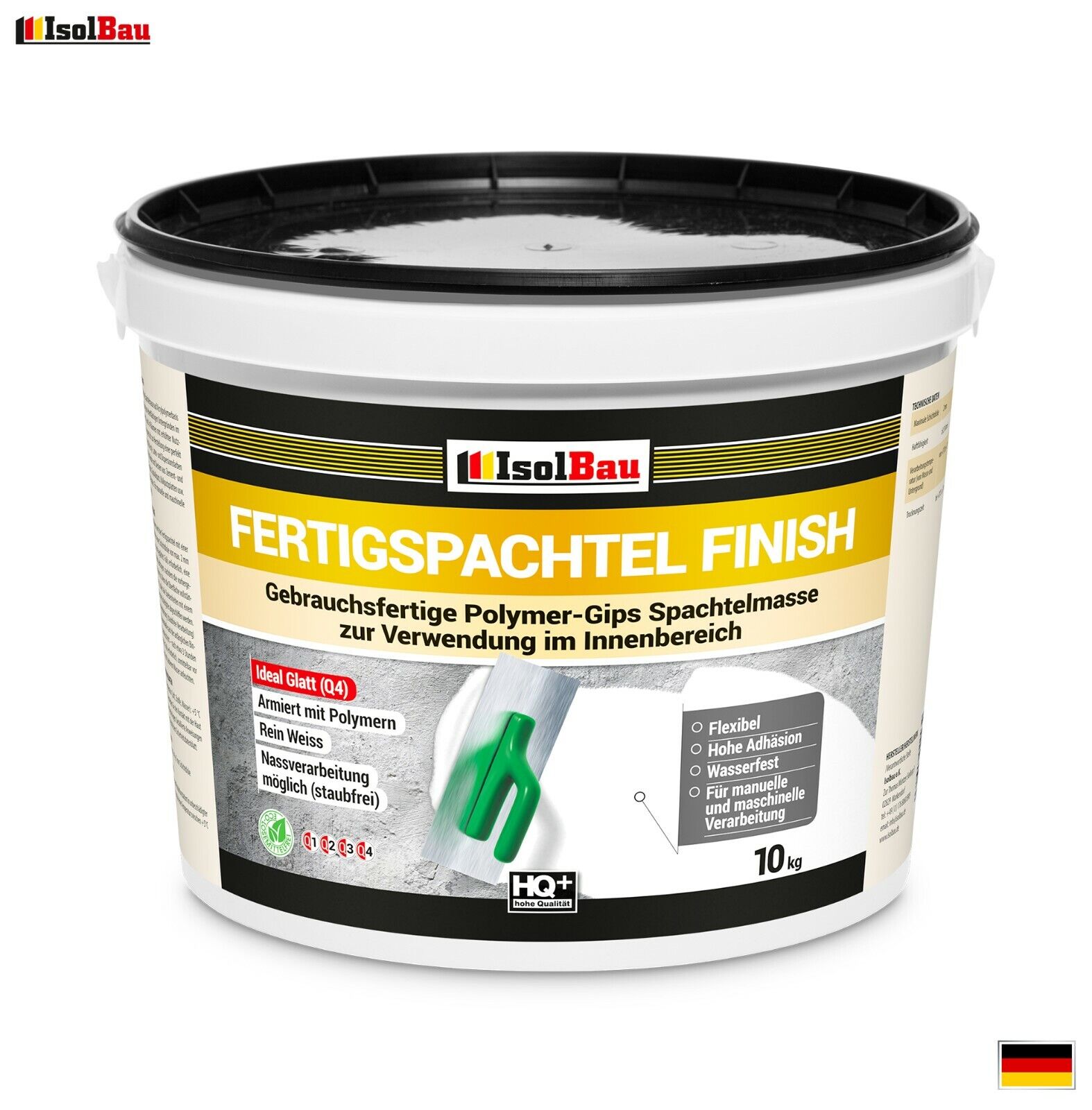 Spachtel Masse 10 Kg Fertigspachtel Finish Q1-q4 Glätt Flächen Spachtelmasse