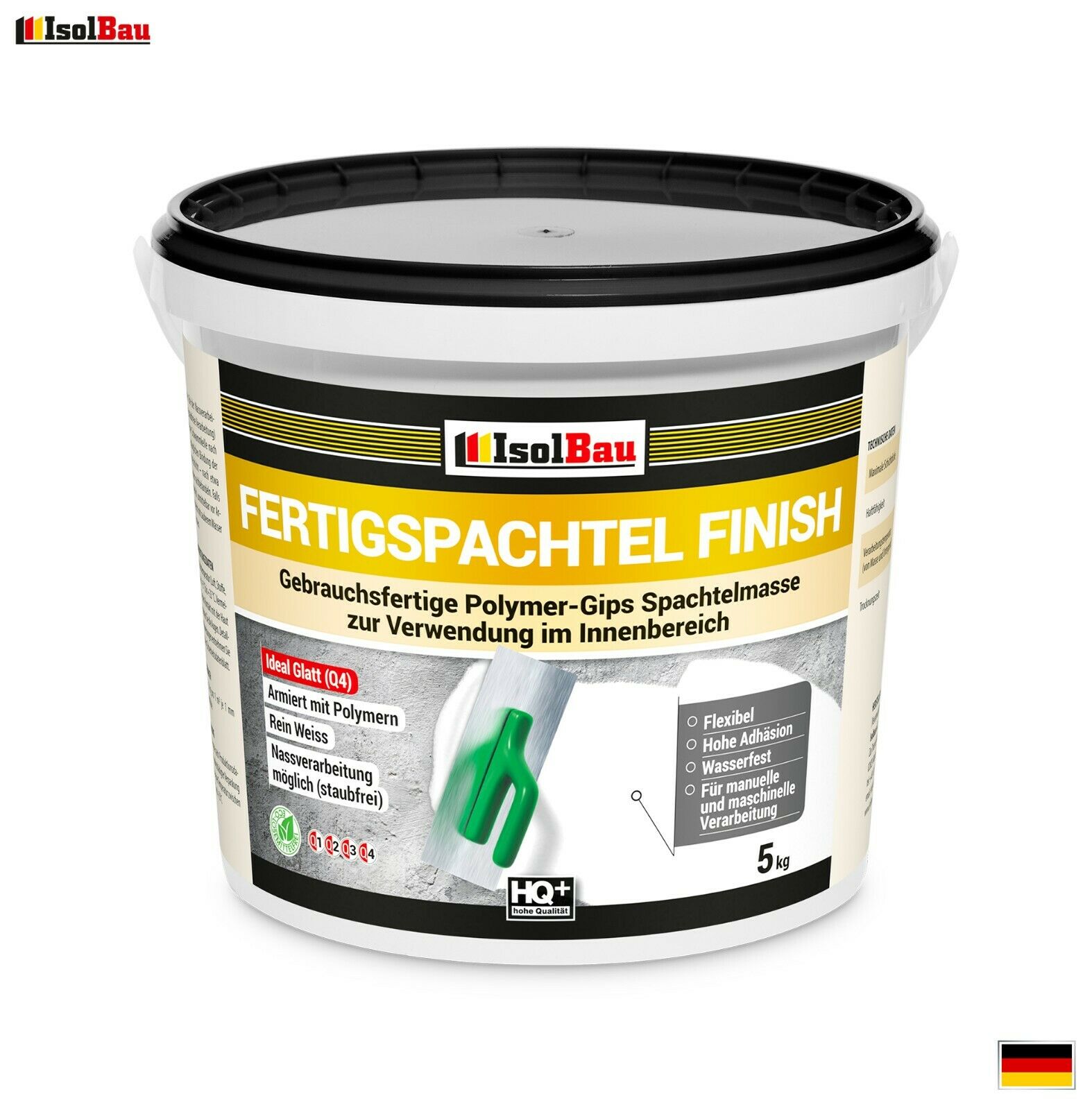 Spachtel Masse 5 Kg Fertigspachtel Finish Q1-q4 Glätt Flächen Spachtelmasse