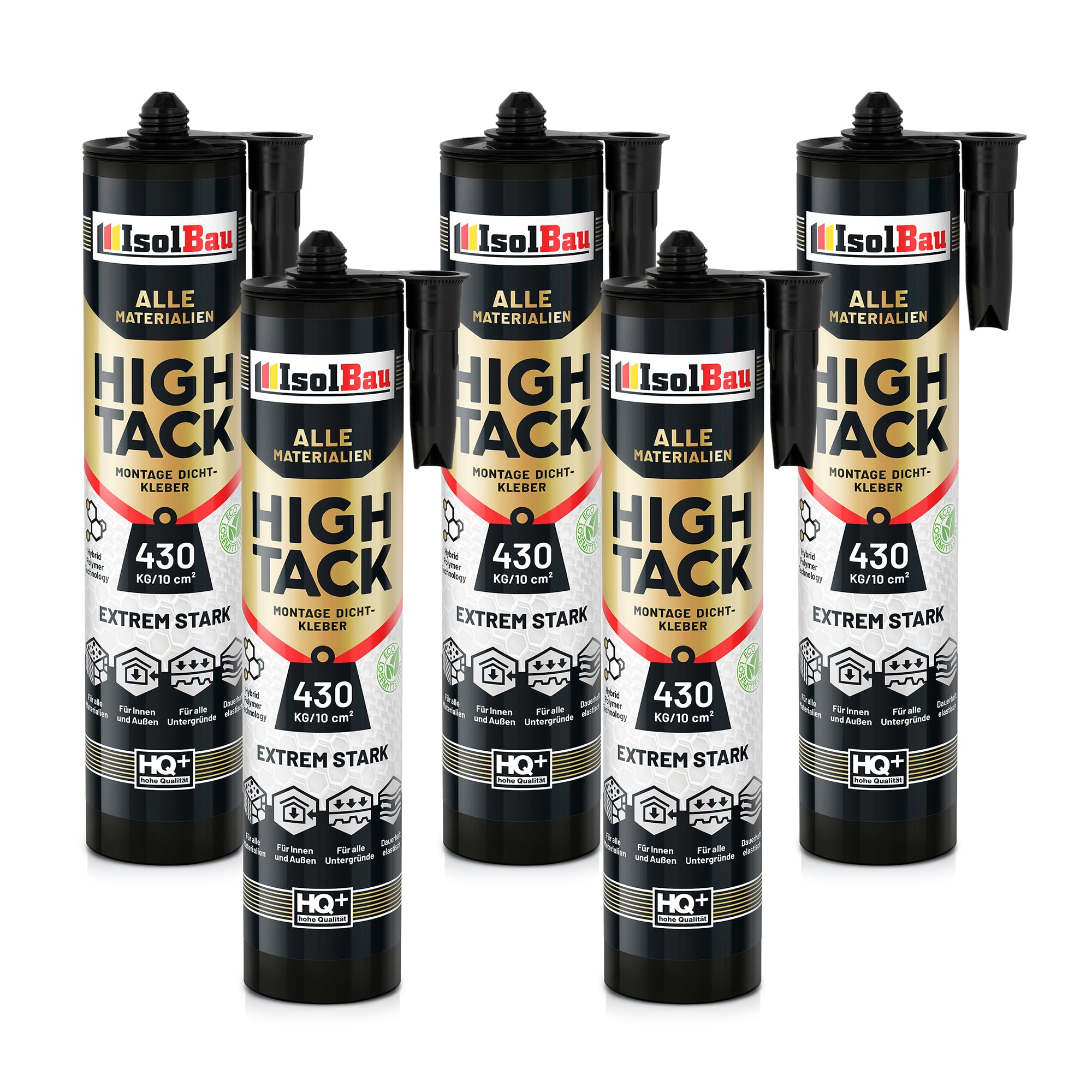 Montagekleber High Tack Baukleber 5x 530g Hybrid Polymer Dichstoff 430kg/10cm²