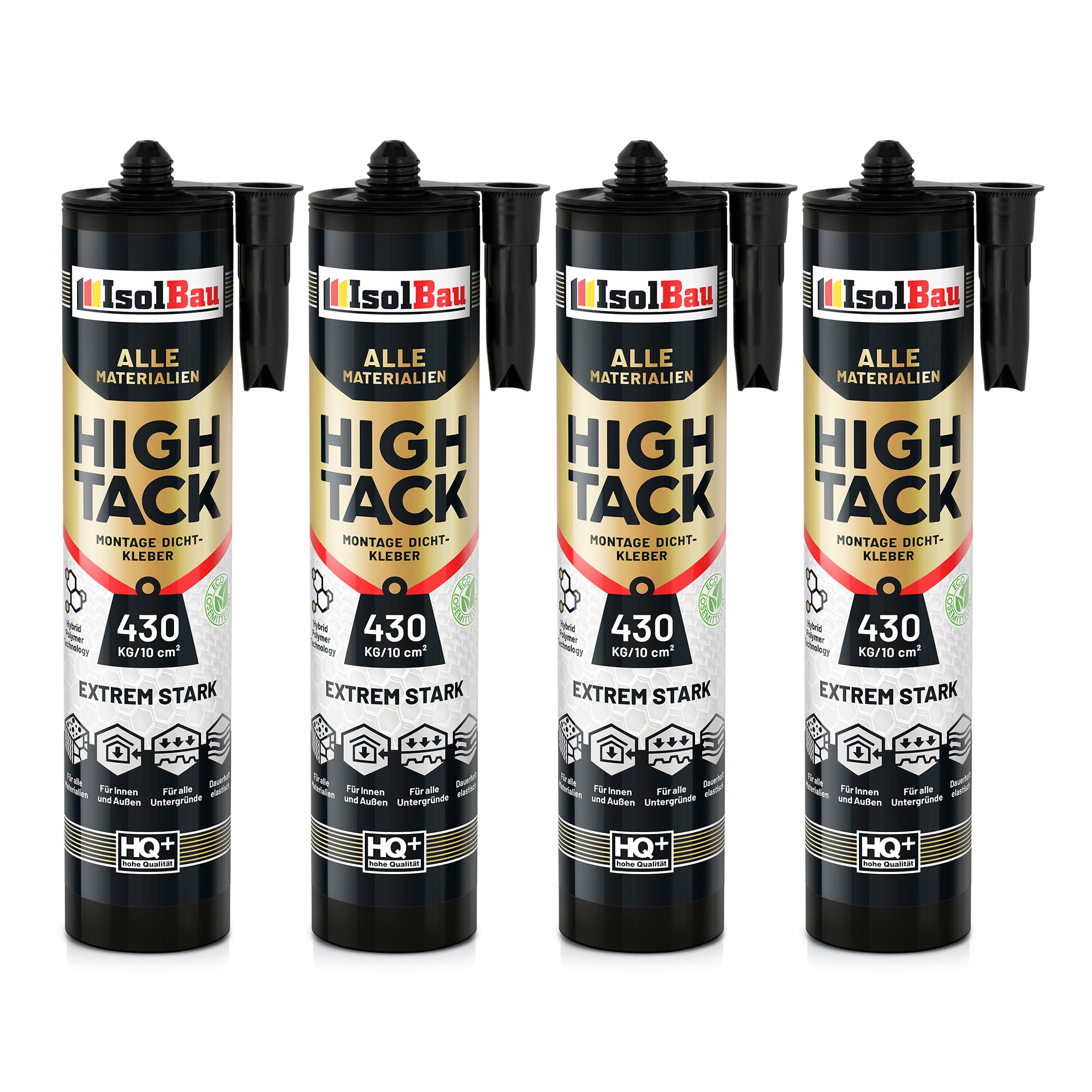 Montagekleber High Tack Baukleber 4x 530g Hybrid Polymer Dichstoff 430kg/10cm²