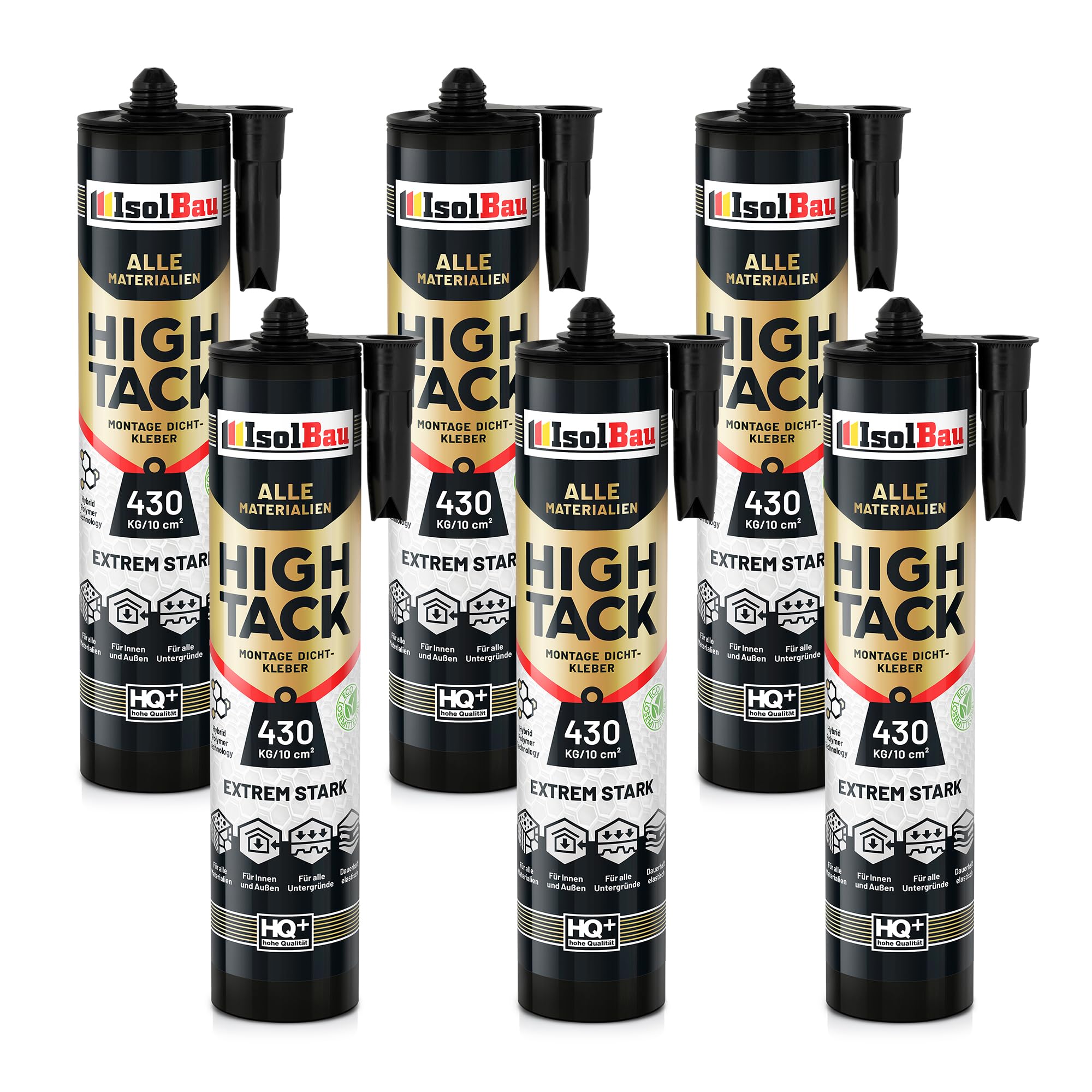 Montagekleber High Tack Baukleber 6x 530g Hybrid Polymer Dichstoff 430kg/10cm²