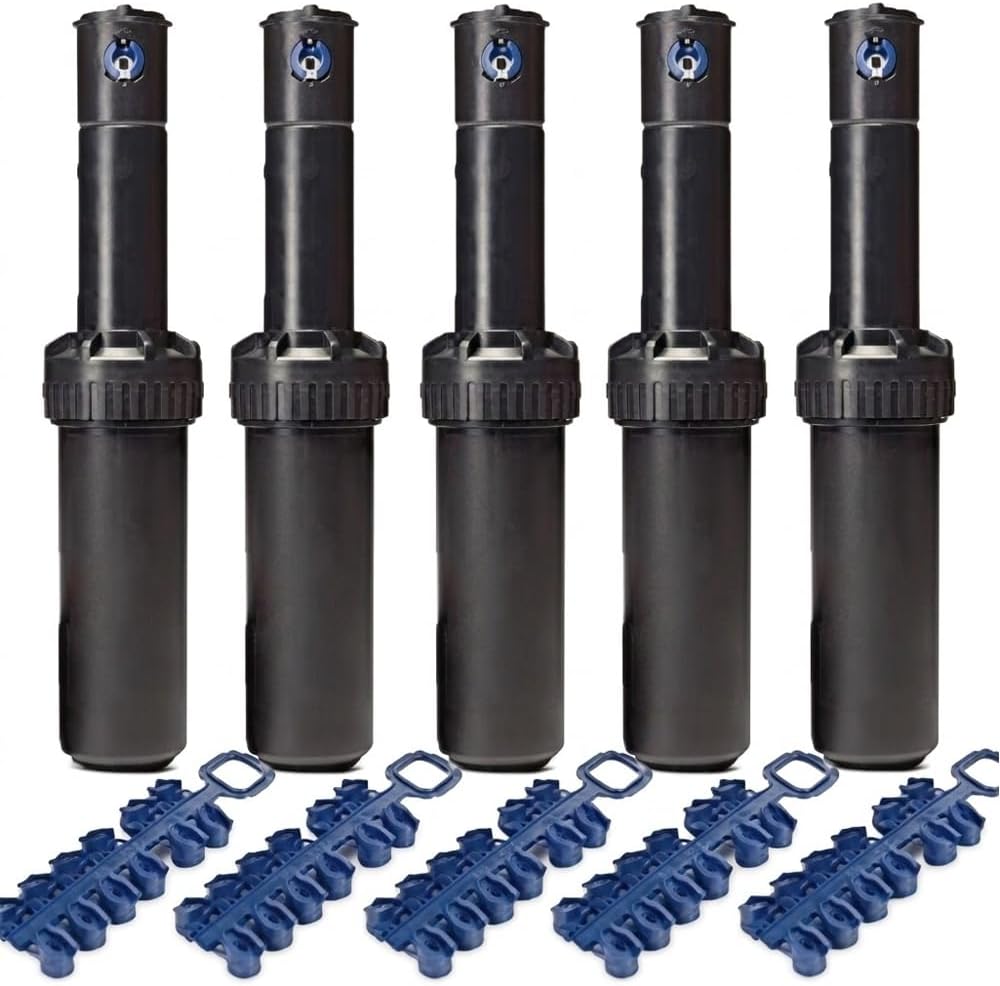 Jiajia Ai-5er Set Rain Bird 5004-pc Versenkregner, 7,6-15,2m, 3/4" Innengewinde, Schwarz