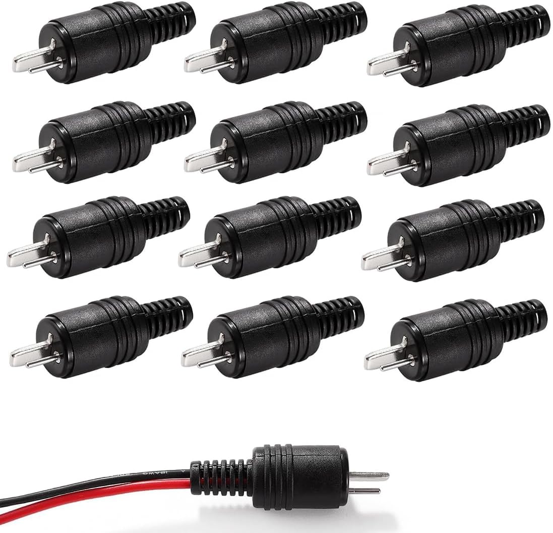 Jiajia Ai-12 Stk. Din Stecker 2-polig, Audio Stecker Für Lautsprecher Hifi, Stereo