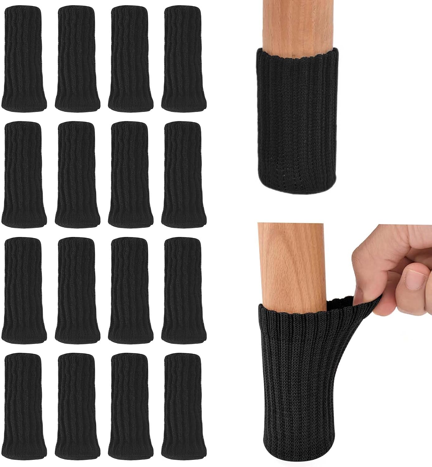 Jiajia Ai-16 Paar Gestrickte Stuhlsocken, Möbelsocken Mit Weichen Pads, Rutschfest, Für Tisch Bodenschutz