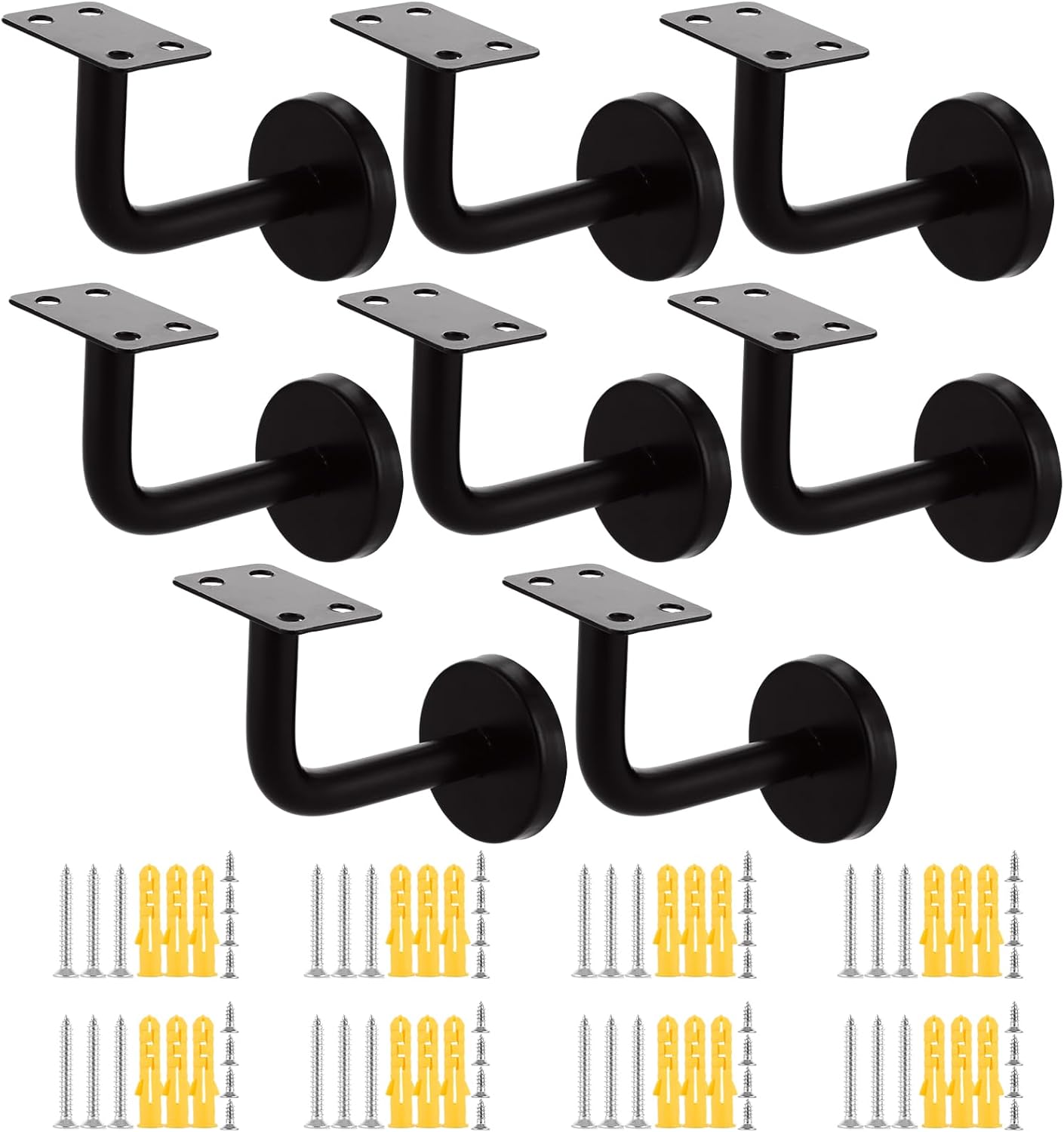 Jiajia Ai-8er Set Edelstahl Handlaufhalter 60x80mm, Für Treppengeländer, Schwarz