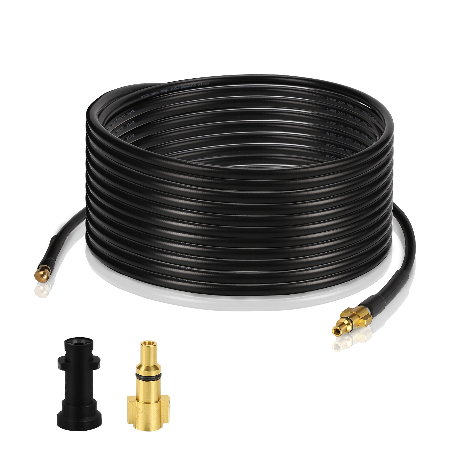 Jiubiaz Rohrreinigungsschlauch 10 M, 180 Bar Für Hochdruckreiniger, Mit M22-adapter Und 4 Rückstrahldüsen, Für Abflussrohre Und Regenrinnen