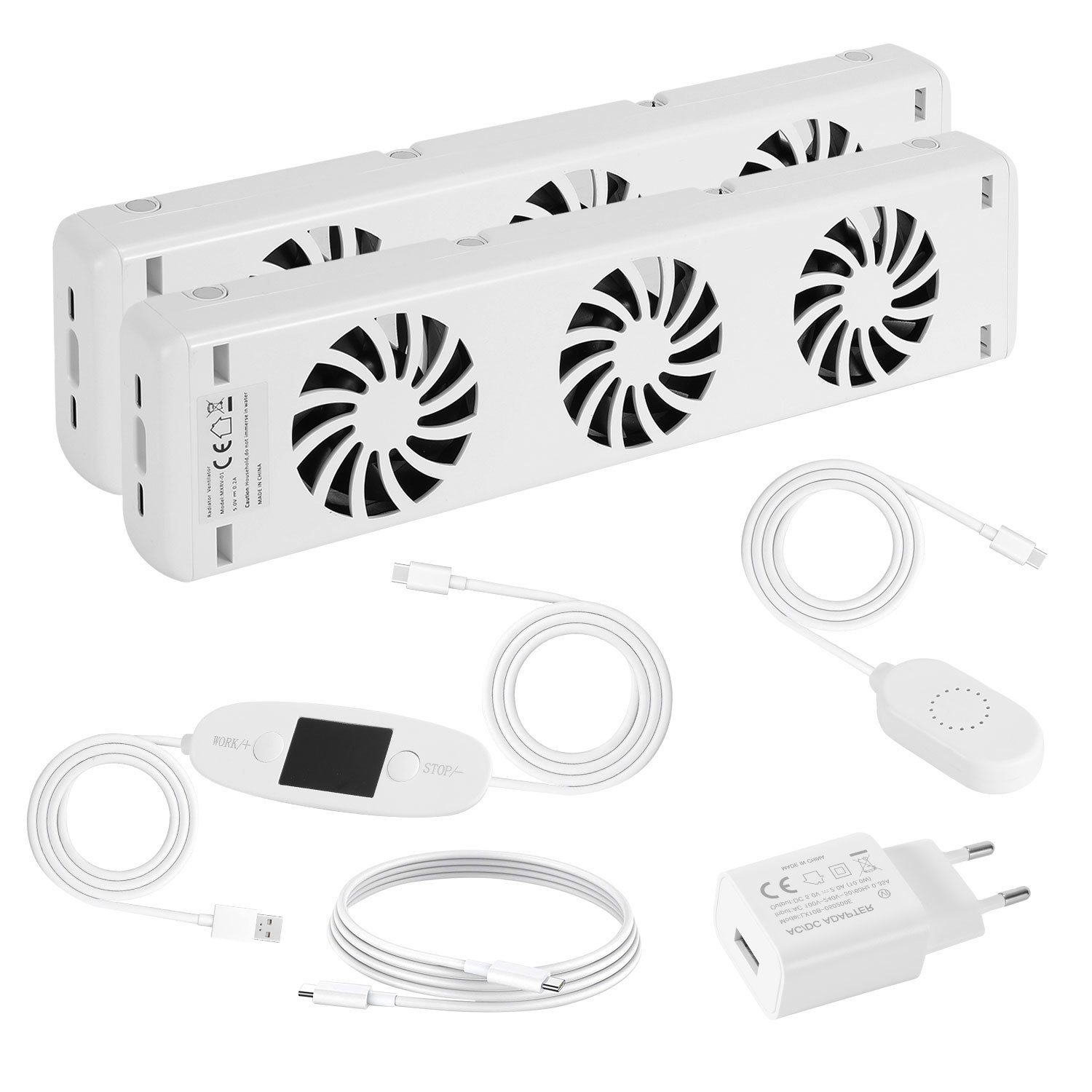 Jiubiaz Heizkörperverstärker 2er Set, Je 3 Lüfter, 30 Cm, Temperaturregler 0–60 °c, Magnetisch, Bis 100 Cm