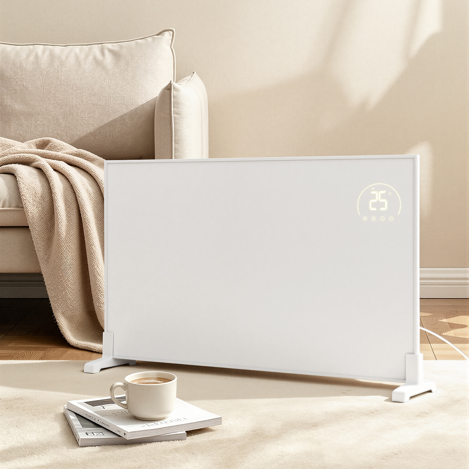 Jiubiaz Infrarotheizung 500 W Mit Wlan, Thermostat, Wandmontage Und Standfüßen