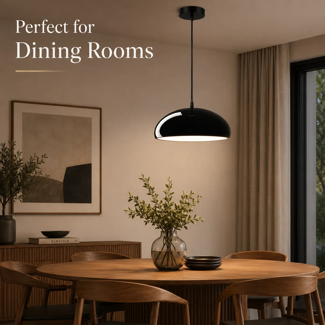 Joyinled Schwarze Metall-pendelleuchte Im Kuppel-design – Hängelampe Im Mid-century-modern-stil – 3-flammige Pendelleuchte Für Kücheninsel Oder Esszimmer – E26/e27-fassungen - Ohne Leuchtmittel