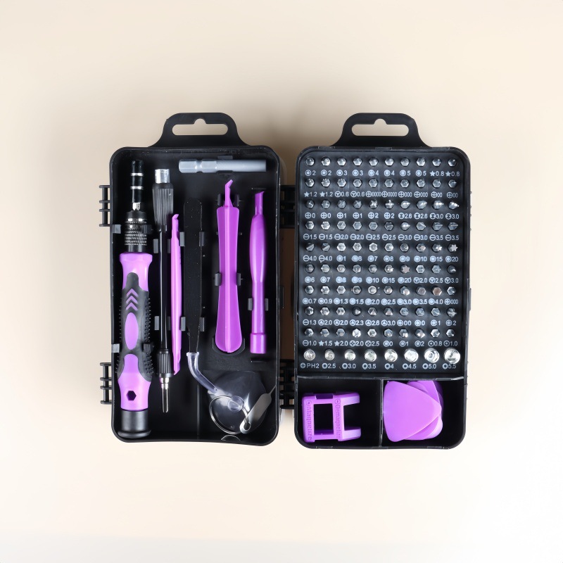 115-in-1 Magnetisches Schraubendreher-set, Hohe Härte, Multifunktional Mit Exotischen Bits, Komplettes Werkzeug Zum Zerlegen Und Reparieren (violettes Modell)-lsw