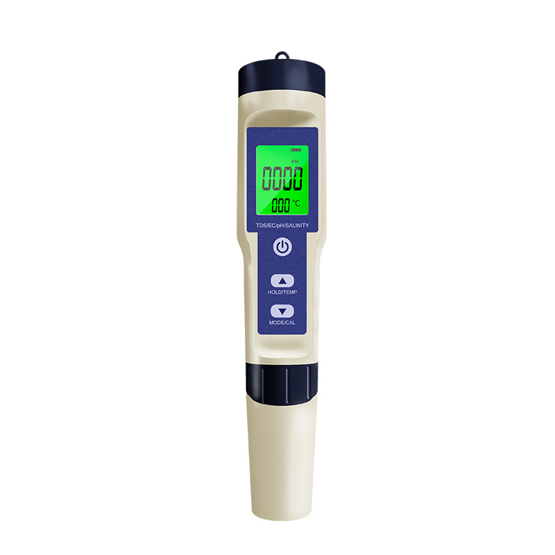 5-in-1 Wasserqualitätstester Ph/tds/ec/salz/temperatur Mit Hintergrundbeleuchtetem Lcd-bildschirm, Reinheit Ppm Analyse-stift Für Pool, Hydroponik Und Filtration (modell 9909)-lsw
