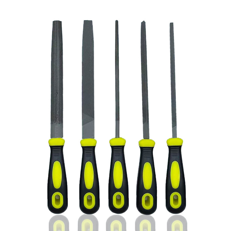 5-teiliges Metallfeilen-set, 12 Zoll Mit Griffen – Komplettes Set (flach, Dreikant, Halbrund, Vierkant) Für Holz- Und Metallbearbeitung-lsw