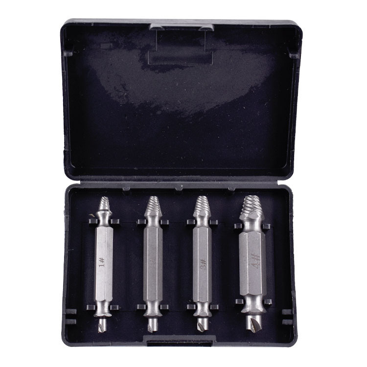 4-teiliger Satz Zum Entfernen Abgebrochener Schrauben - Universelles Kit Mit Linksgewinde, Verschleißfester Und Langlebiger Stahl, Ergonomisches Handwerkzeug Zum Lösen Beschädigter Bolzen Und Schraube