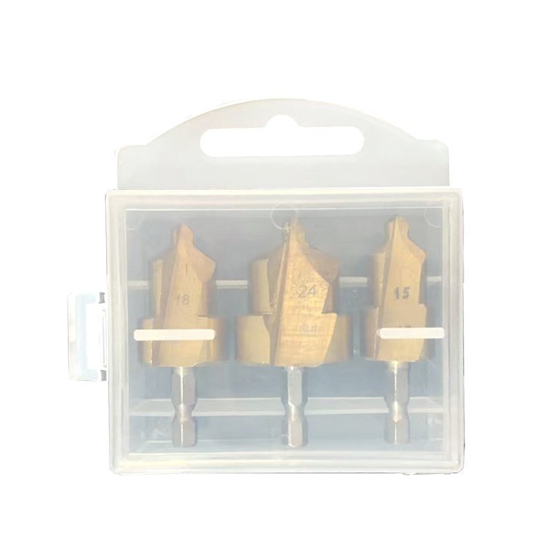 Sechseckiges Stufenbohrer-set Aus Ppr - 3-in-1-werkzeug Zum Aufweiten, Vergrößern Und Anfasen Von Mehrschichtstopfen (20/25/32 Mm)-lsw
