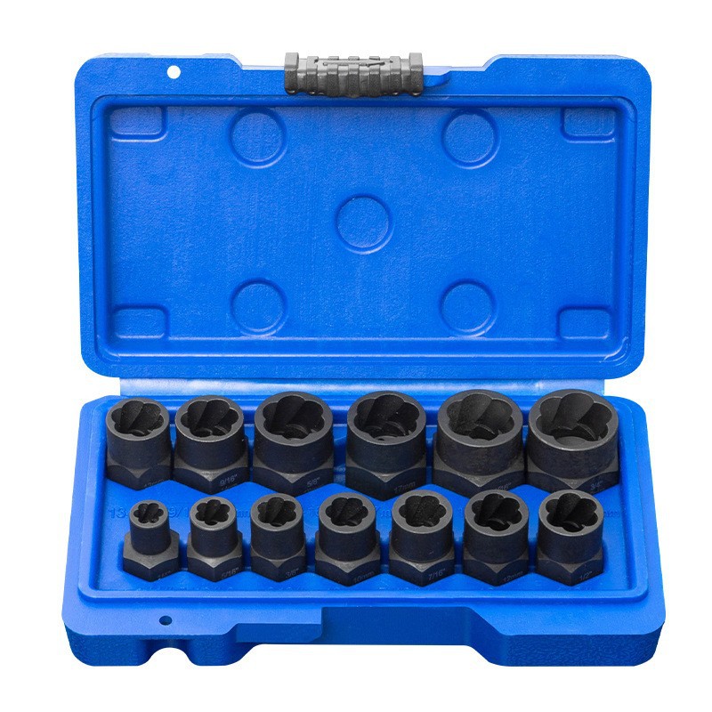 13-teiliges Set Zum Ausdrehen Von Abgebrochenen Schrauben Und Bolzen, Gewindeausdreher Für Beschädigte Innensechskant-gewinde, Hardware-zubehör Mit Blauer Kunststoffbox-lsw