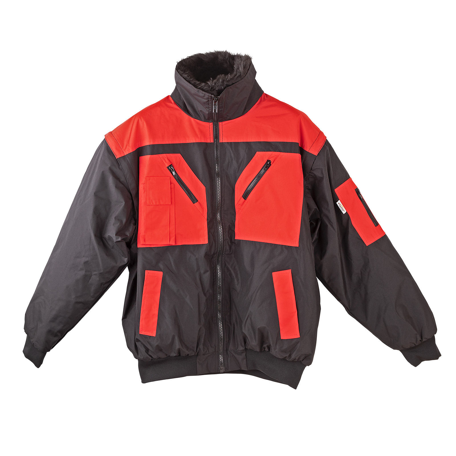 Kestek Pilotenjacke Arbeitsjacke Winterjacke 4in1 Herren Rot Schwarz M