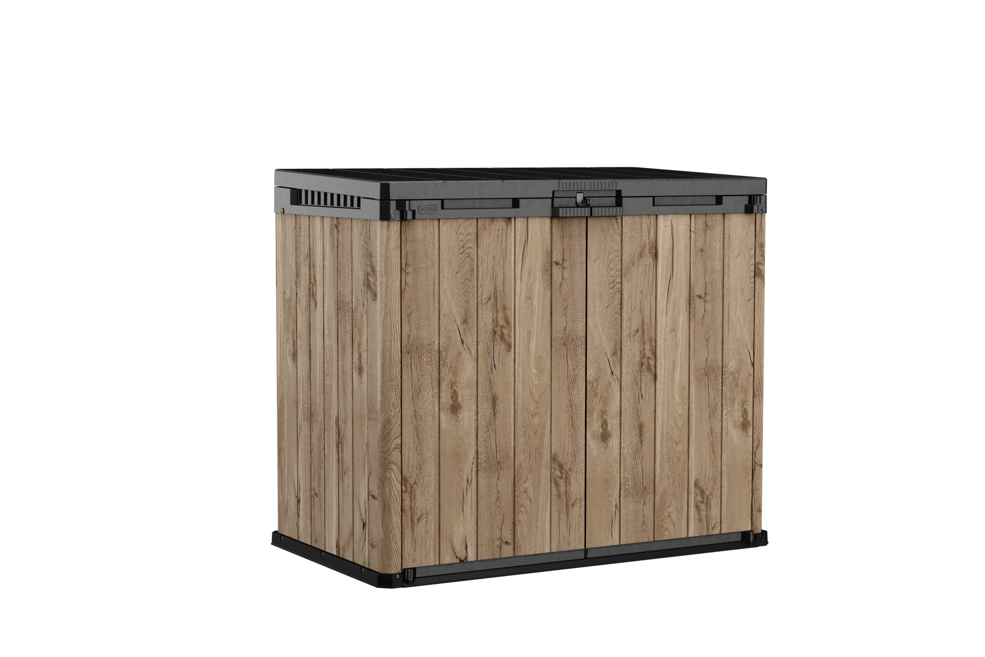 Keter Store It Out Darwin Pinienoptik – 1150 L Mülltonnenbox – Wetterfest, Abschließbar
