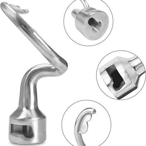 Knethaken Aus Edelstahl Für Kitchenaid Küchenmaschinen – Kompatibel Mit Küchenmaschinen Von 4,5 Bis 5 Litern – Zum Kneten Von Brot-, Pizza- Und Keksteig – Leicht Zu Reinigen