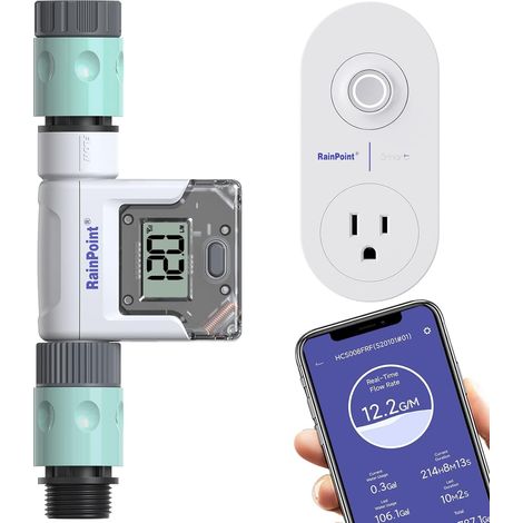Wlan-wasserdurchflussmesser – Intelligenter Zähler Mit 4 Modi – Misst Den Verbrauch In Gpm – Warnt Bei Übermäßigem Verbrauch – Anschlussgewinde