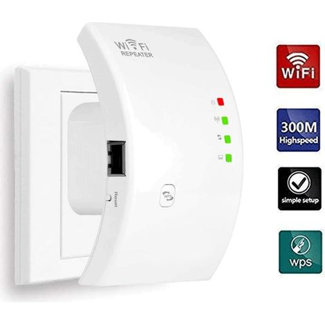 N300 Wlan-repeater 300 Mbit/s – 2,4-ghz-verstärker Mit 1 Ethernet-anschluss – Schnelle Einrichtung In 10 Sekunden – Reichweite Bis Zu 110 M²