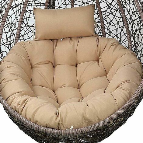 Hängesesselkissen Mit Kopfkissen, Eiförmiges Kissen Für Hängesessel Im Freien, Schaukel, Eierstuhl, Hängesessel, Gartensitzkissen Aus Rattan.