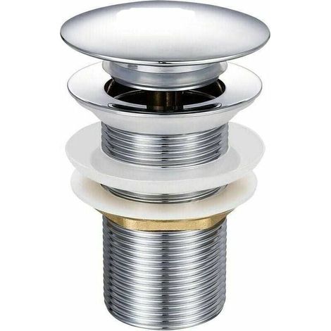 Ablaufgarnitur Für Pop-up-waschbecken Ohne Überlauf – Verchromtes Messing – Höhe 80 Mm – Ventildurchmesser 66 Mm – 1 1/4"-siphonanschluss