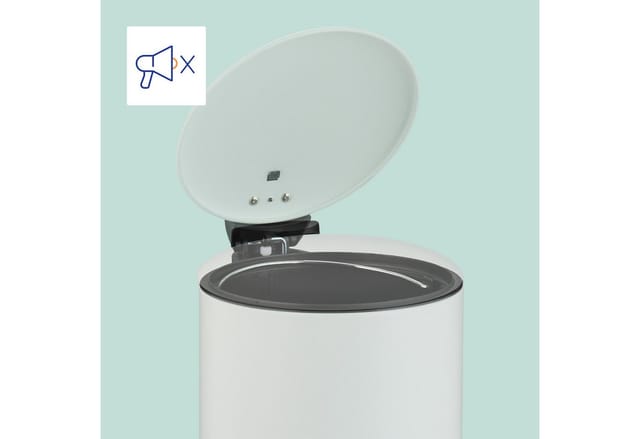 Relaxdays - Mülleimer Bad, 3 l, Kosmetikeimer mit Soft-Close, in matter Optik, entnehmbarer Inneneimer, Treteimer, weiß