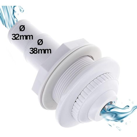 Einströmdüse 14 Cm I Einlaufdüse Für Pool Mit Schlauchtülle 38/32mm I Standard Beckeneinlaufdüse I Pooldüse Verstellbarer Düsenkopf I 32mm Und 38mm Schlauchanschluss I 14cm Lang