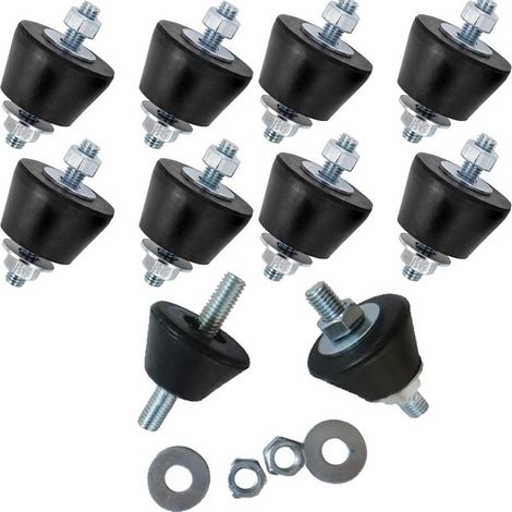 Set Mit 8 Mute Block M8 Antivibrationsfüßen – Wandmontage Für Klimaanlagen – Verzinkte Stahlmuttern Und -scheiben – Vibrationsfest
