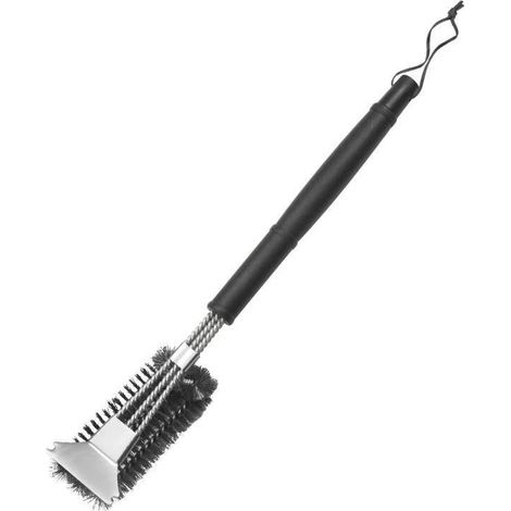 Dreieckige Metallreinigungsbürste Für 45-cm-grills, Robuste Edelstahlborsten Mit Dreizackigen Borsten, Für Eine Einfachere Und Effizientere Reinigung, Edelstahl