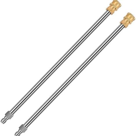 Set Mit 2 Hochdrucklanzenverlängerungen (43 Cm) – Edelstahl – 1/4"-schnellanschluss – 4000 Psi Druck – Kompatibel Mit Hochdruckreinigern