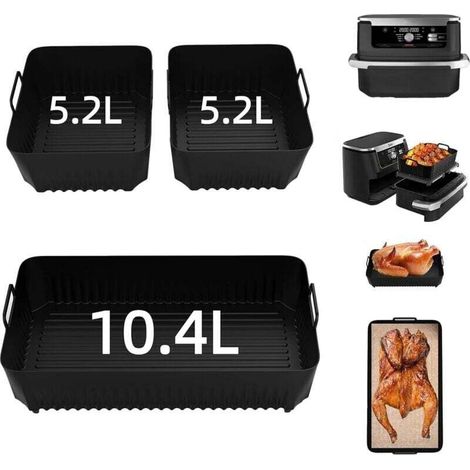 Ninja Foodi Flexdrawer 10,4l Af500eu Heißluftfritteusen-einsatz, 3-teiliges Set, Silikon-heißluftfritteusenmatte, Ninja Heißluftfritteusen-einsatz, Zubehör Für Heißluftfritteusen