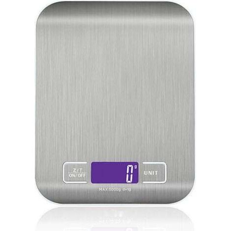 Elektronische Küchenwaage 5000 G/1 G – Hintergrundbeleuchtetes Lcd-display – 6 Maßeinheiten – Edelstahl – Tara-funktion Und Automatische Abschaltung