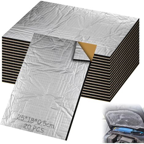 20 Stück 5 Mm Selbstklebende Aluminium-butyl-schalldämmmatten, Akustikdämmung Für Autos, Lärmschutz Und Vibrationsdämpfung.