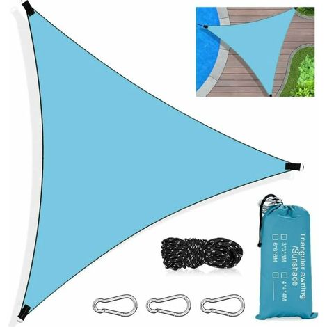 3x3 M Großes, Dreieckiges Sonnensegel, Wasserdicht – 95 % Uv-schutz – Inklusive Seil Und Karabiner – Aufbewahrungstasche Für Den Außenbereich