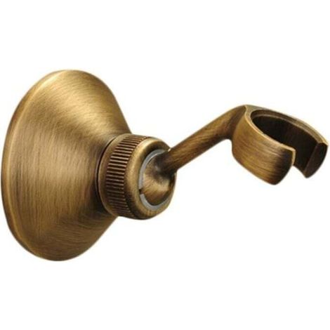 Retro-duschhalterung Für Verstellbaren Duschkopf, Gefertigt Aus Massivem Messing Und Bronze.